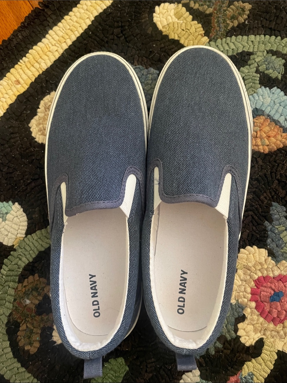 Old Navy Denim-Style Navy Slip-On Sneakers